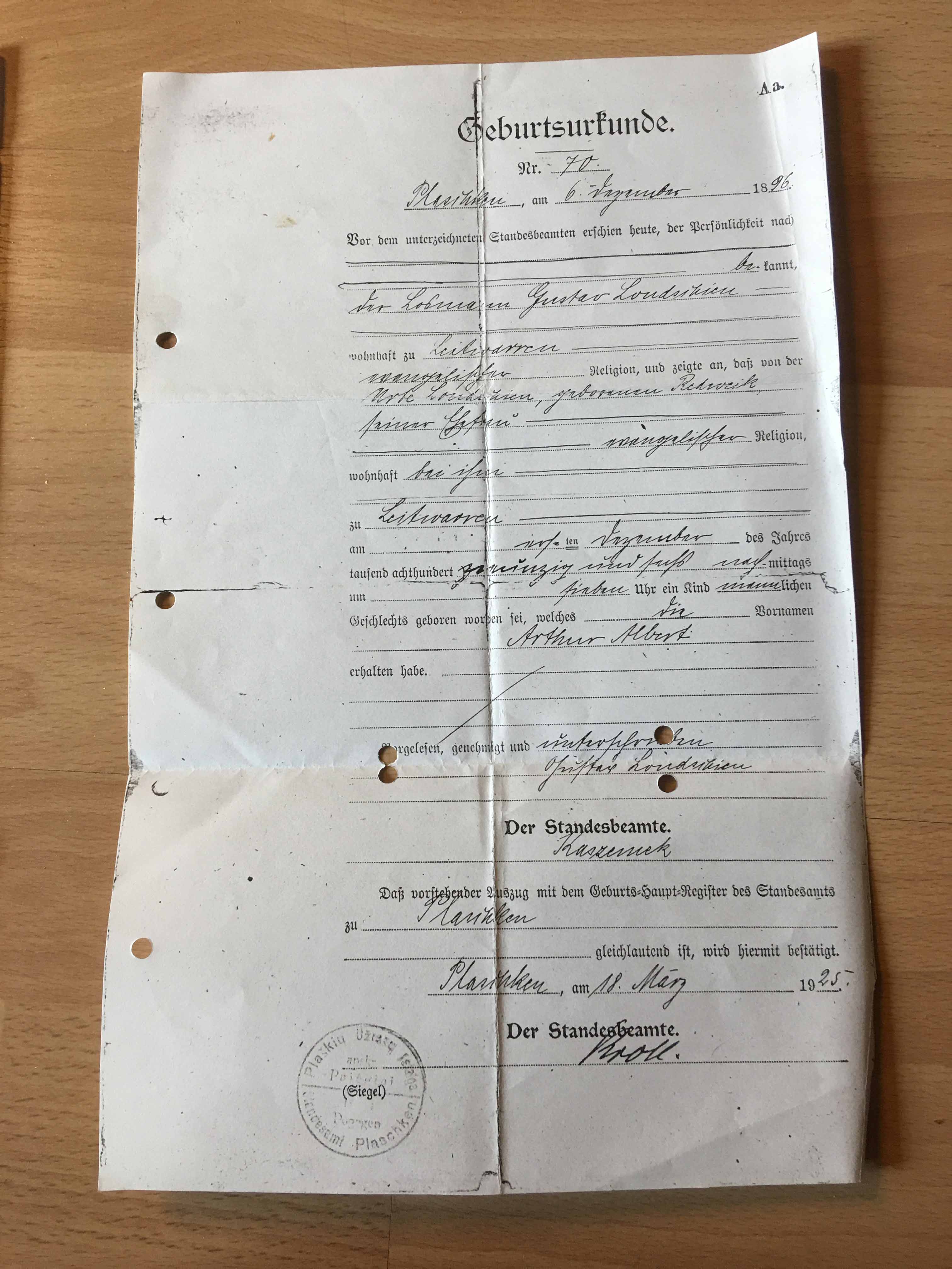 Geburtsurkunde